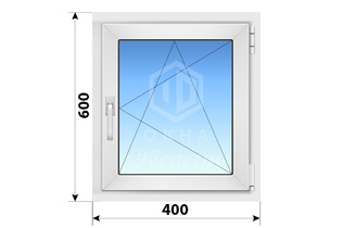 Поворотно-откидное пластиковое окно 400x600