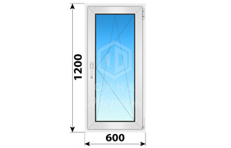 Поворотно-откидное пластиковое окно 600x1200